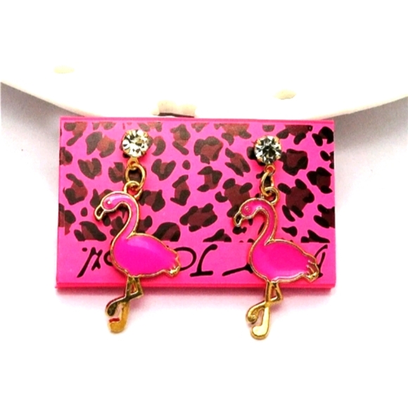 Jewelry - 🦩🦩Pink Flamingo Betsey Johnson Earrings🦩🦩